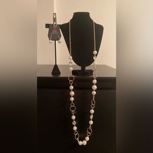 Paparazzi Gold and Pearl Necklace Set